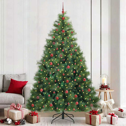 Artificial Christmas Tree with 300 LEDs Green 240 cm PE and PVC