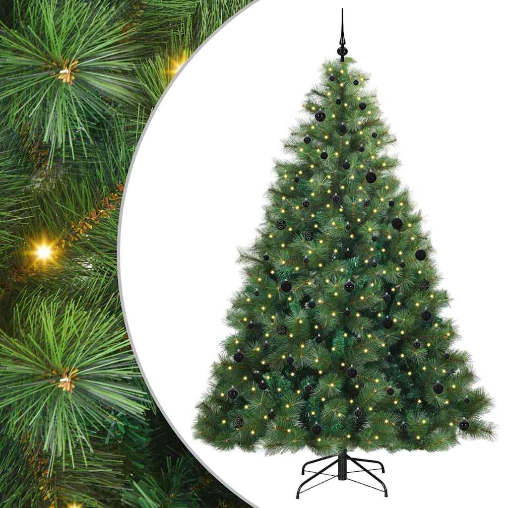 Artificial Christmas Tree with 300 LEDs Green 240 cm PE and PVC