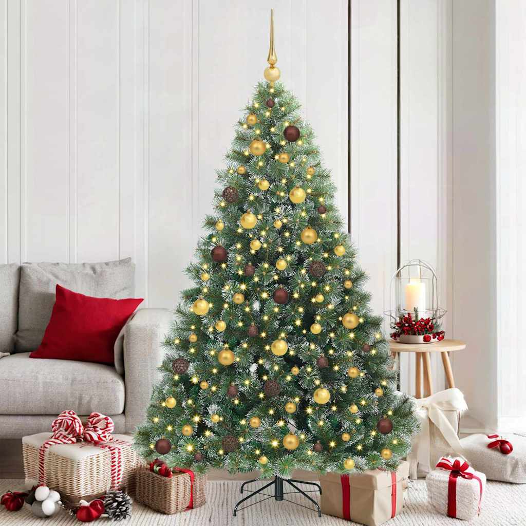 Artificial Christmas Tree with 300 LEDs Green 180 cm PE and PVC
