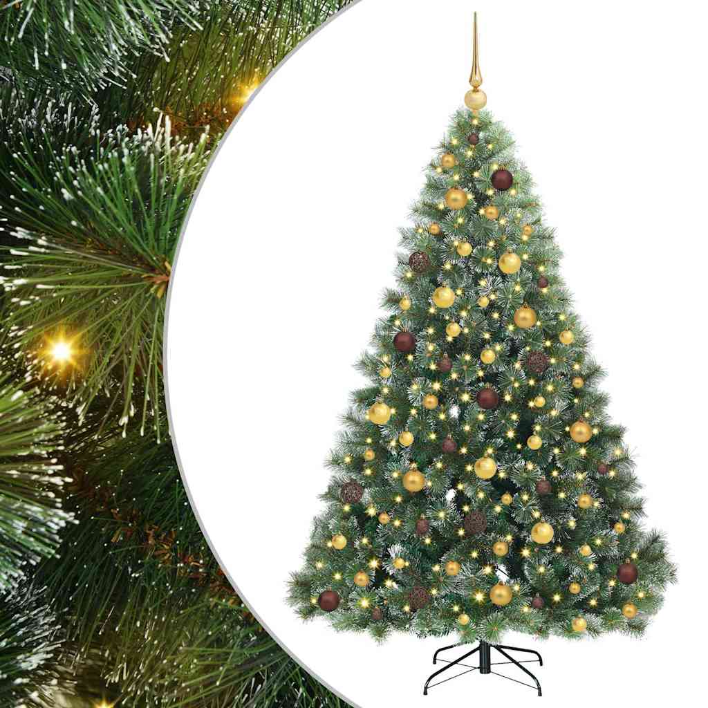 Artificial Christmas Tree with 300 LEDs Green 180 cm PE and PVC