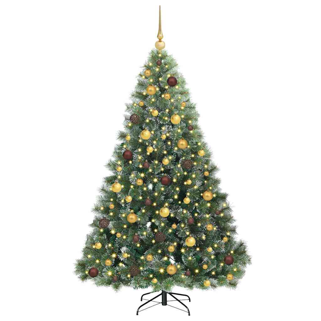Artificial Christmas Tree with 300 LEDs Green 180 cm PE and PVC