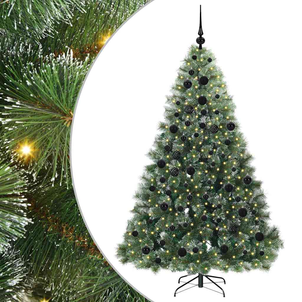 Artificial Christmas Tree with 300 LEDs Green 180 cm PE and PVC