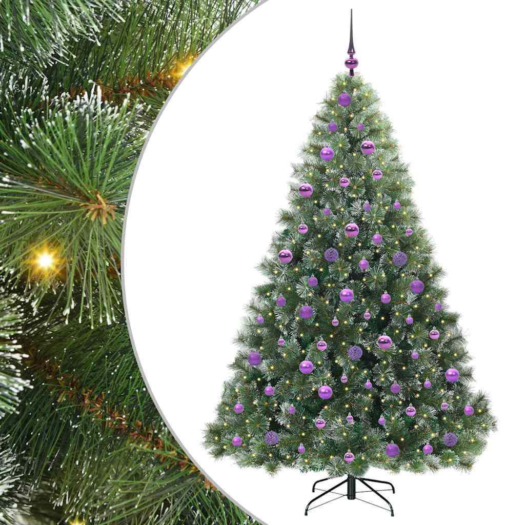 Artificial Christmas Tree with 300 LEDs Green 180 cm PE and PVC