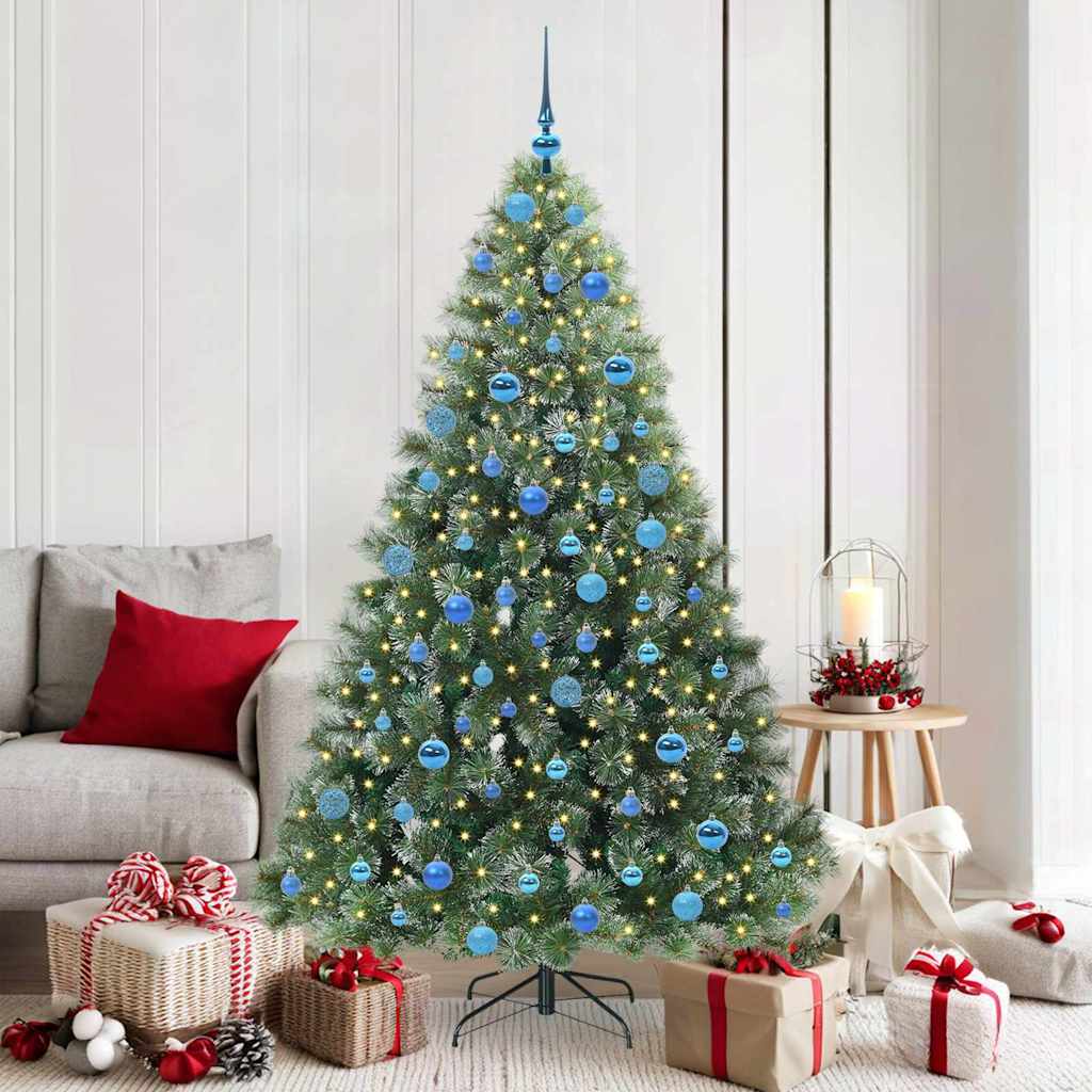 Artificial Christmas Tree with 300 LEDs Green 180 cm PE and PVC