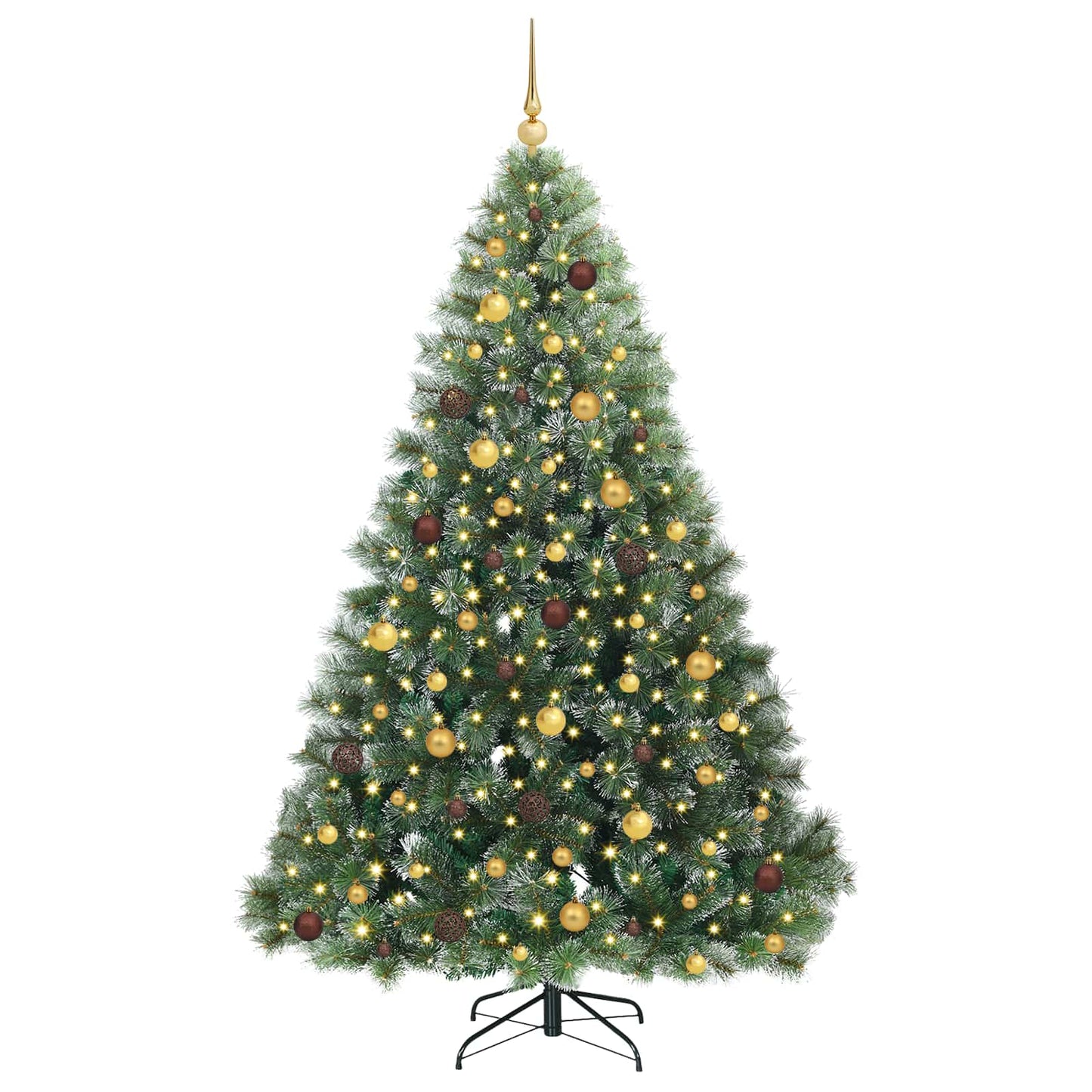 Artificial Christmas Tree with 300 LEDs Green 210 cm PE and PVC