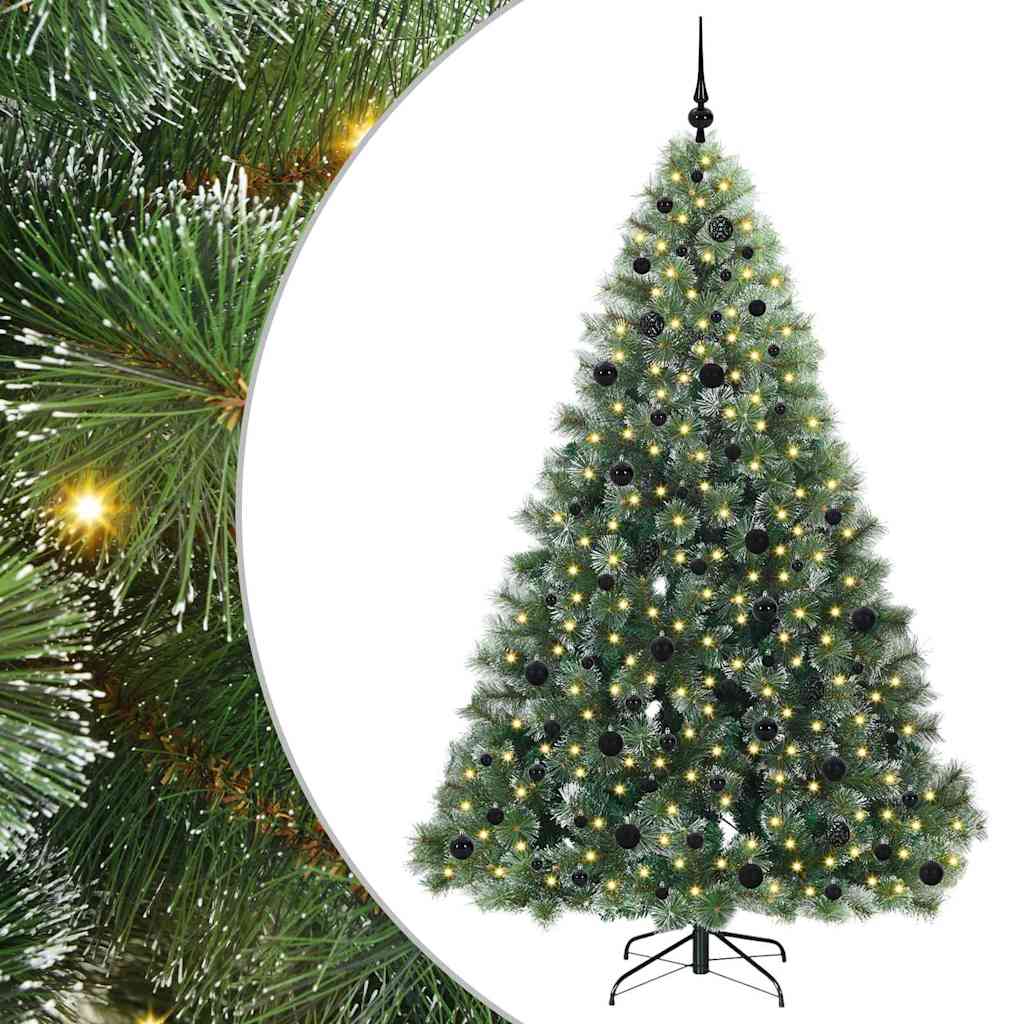 Artificial Christmas Tree with 300 LEDs Green 210 cm PE and PVC
