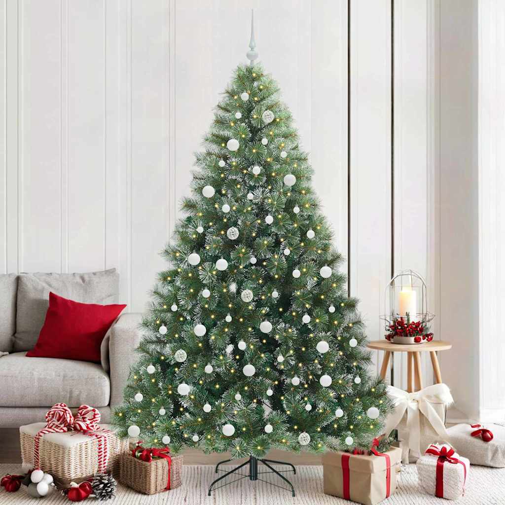 Artificial Christmas Tree with 300 LEDs Green 210 cm PE and PVC