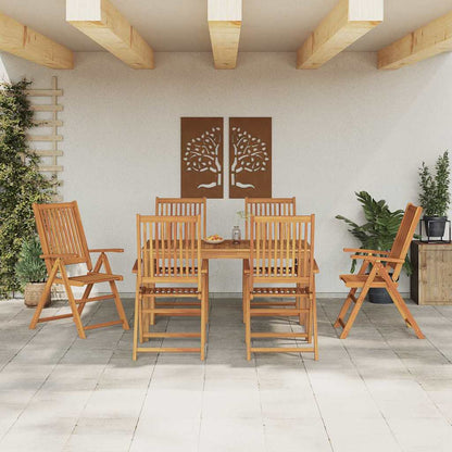 Garden Dining Set Folding 7 pcs Brown Solid Acacia Wood