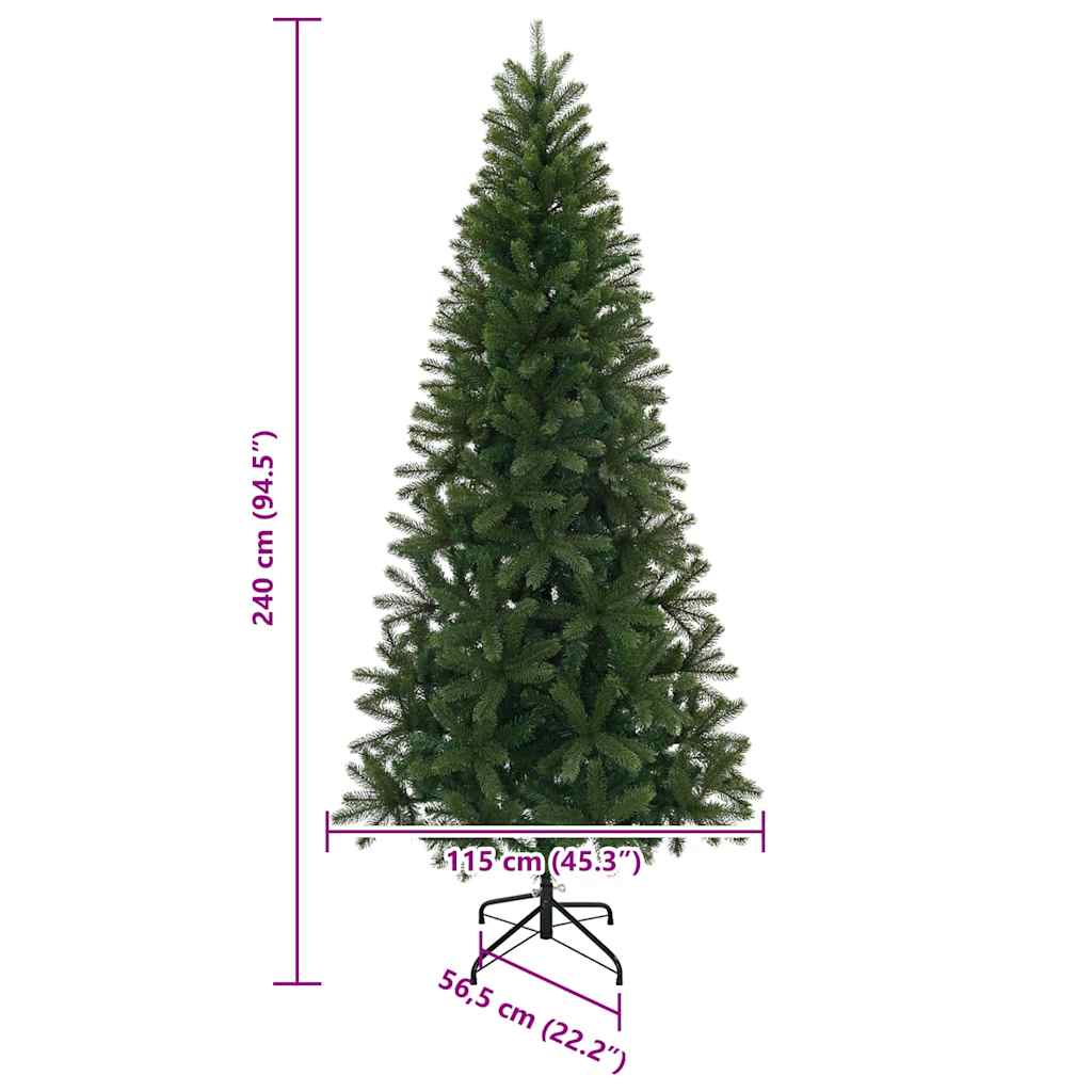 Artificial Christmas Tree Green 240 cm PVC, PE and steel