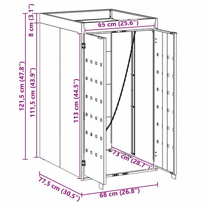 Wheelie Bin Storage with Planter Roof for Single 240L Bin