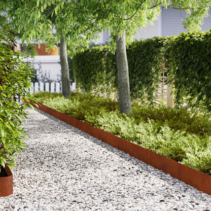 Lawn Edging 30 pcs 20 x 103 cm Weathering Steel Rusty