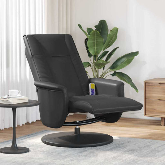 Swivel Massage Recliner Chair Black 71 x 90 x 105 cm