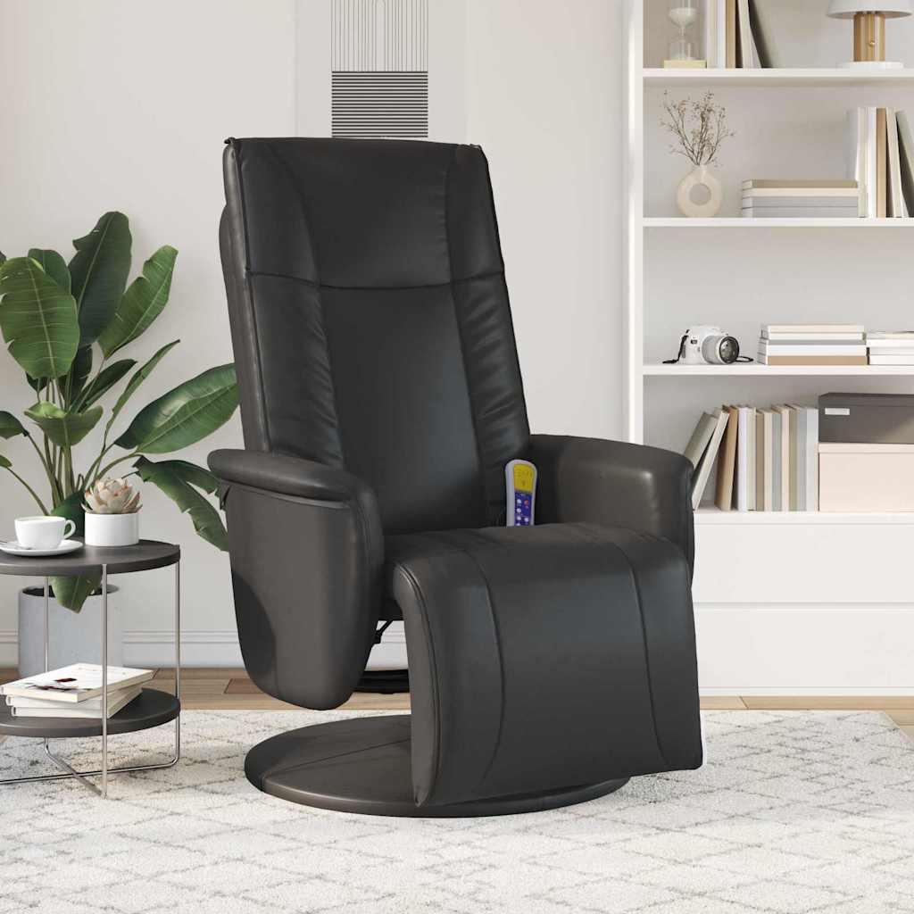 Swivel Massage Recliner Chair Black 71 x 90 x 105 cm