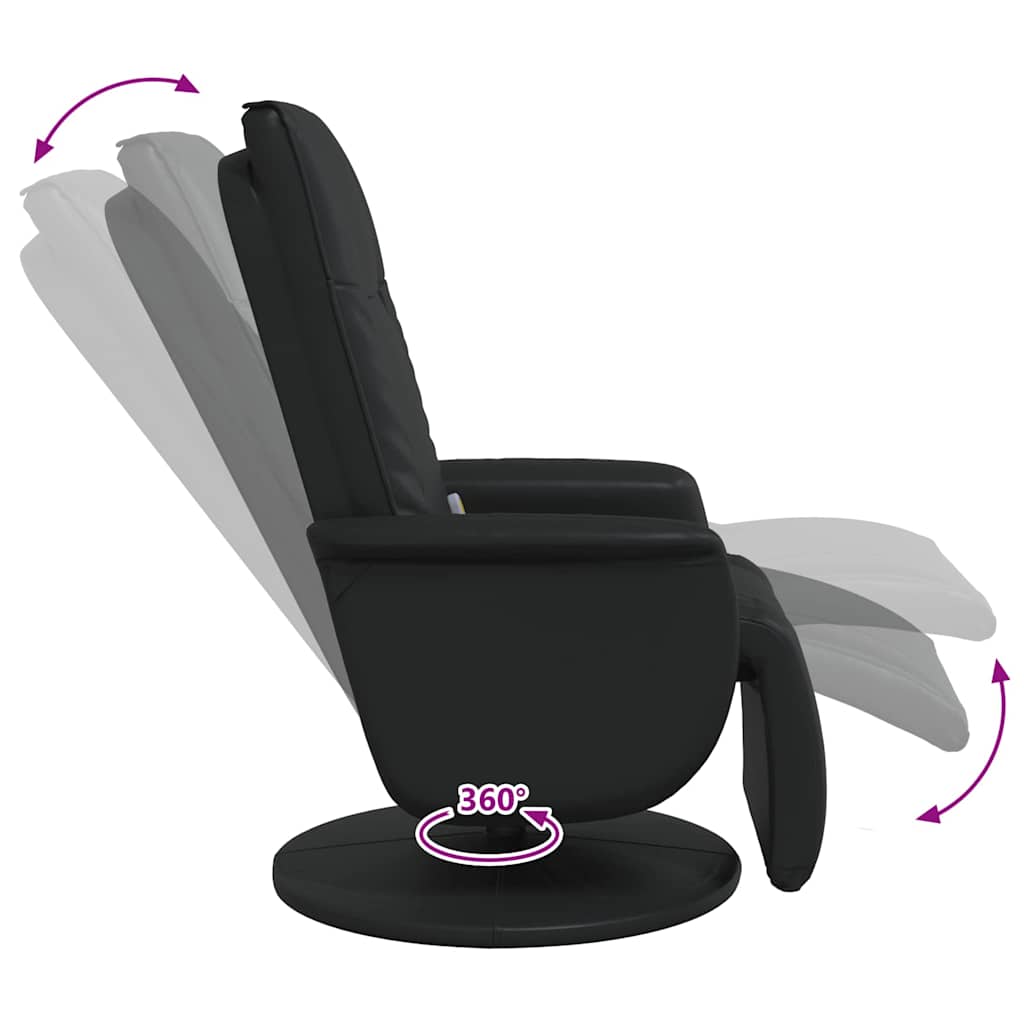 Swivel Massage Recliner Chair Black 71 x 90 x 105 cm