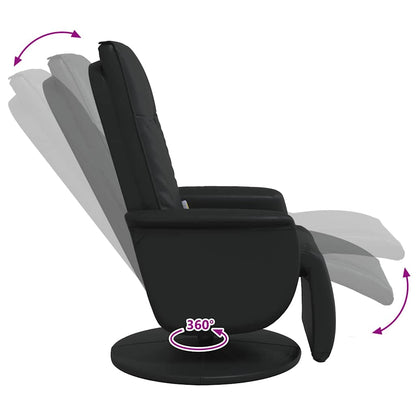 Swivel Massage Recliner Chair Black 71 x 90 x 105 cm