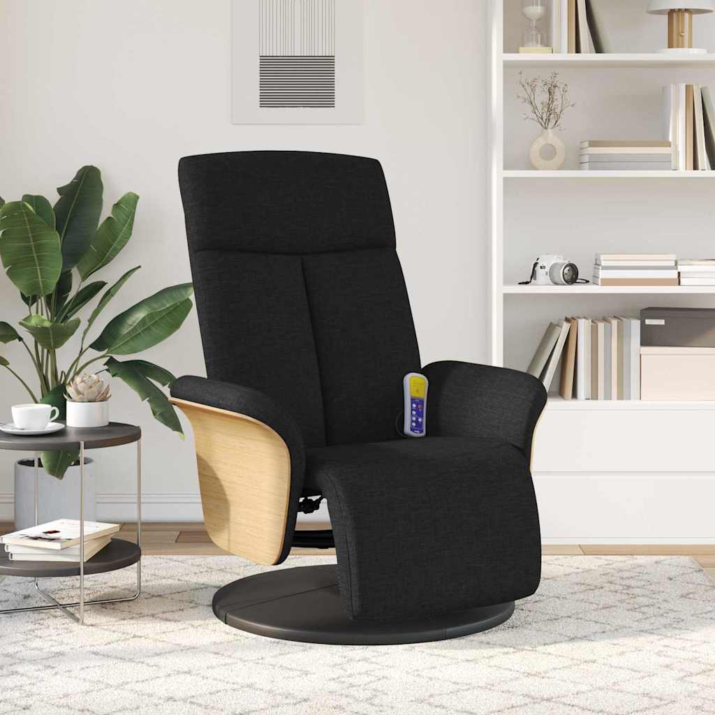 Massage Recliner Chair Black 79 x 87 x 104.5 cm Fabric
