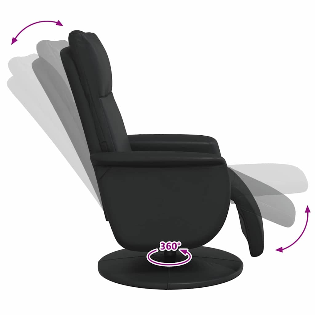 Massage Recliner Chair Black Faux Leather