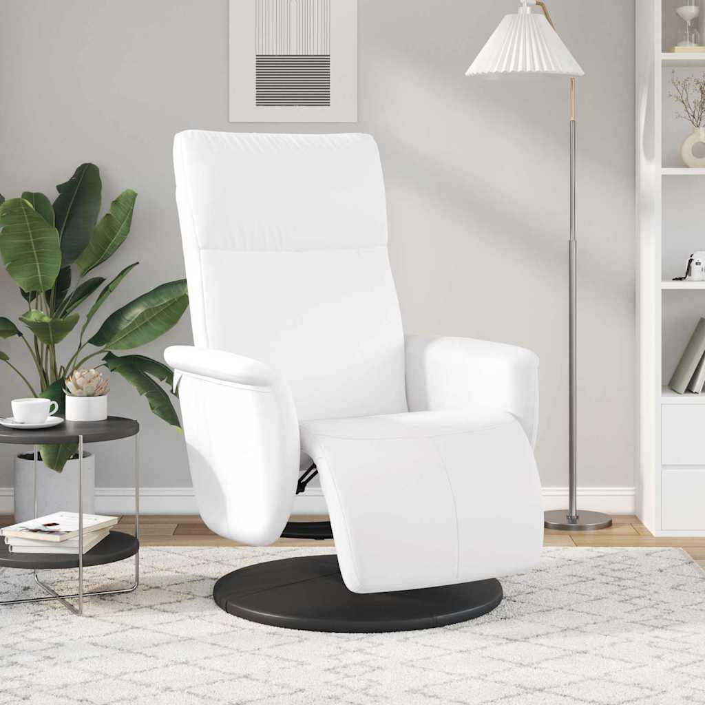 Massage Recliner Chair White Faux Leather
