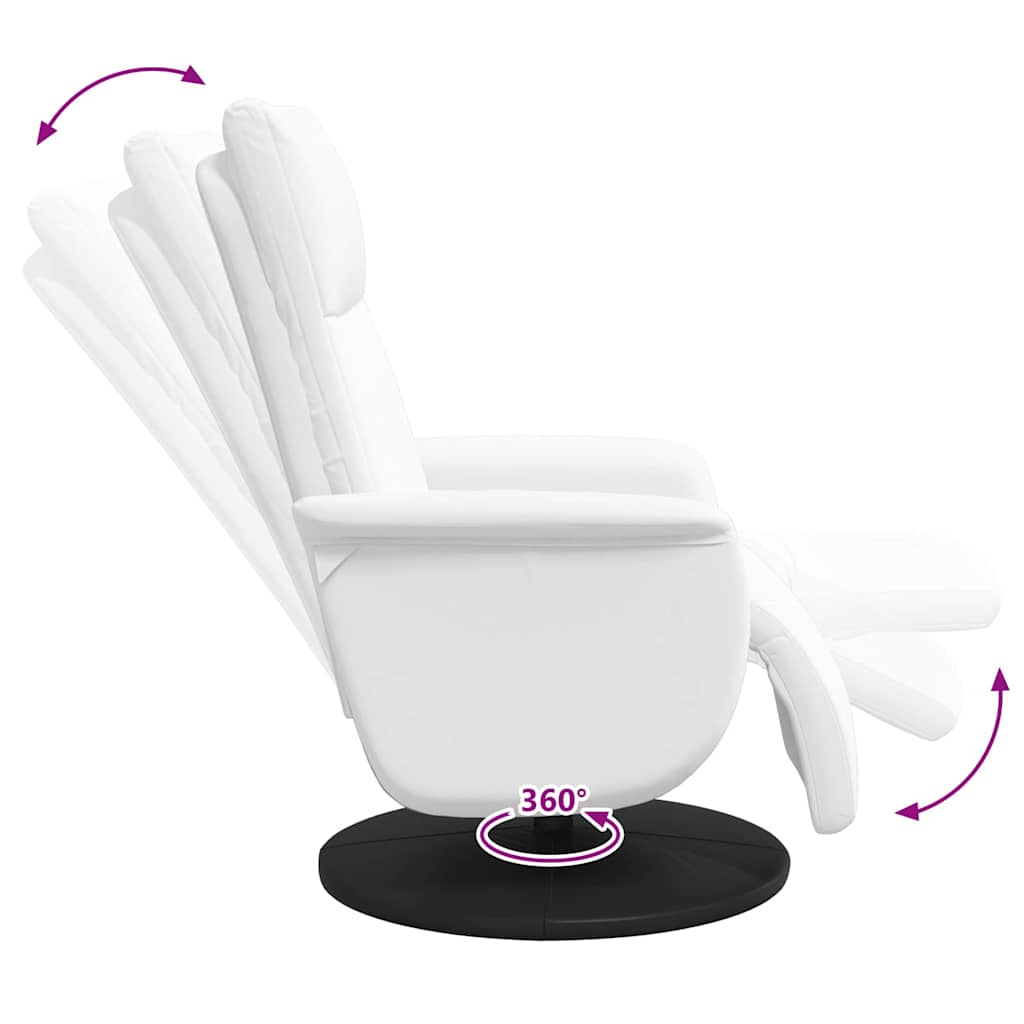 Massage Recliner Chair White Faux Leather