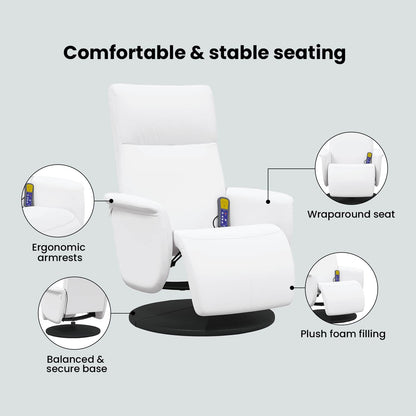 Massage Recliner Chair White 71 x 90 x 105 cm Faux Leather