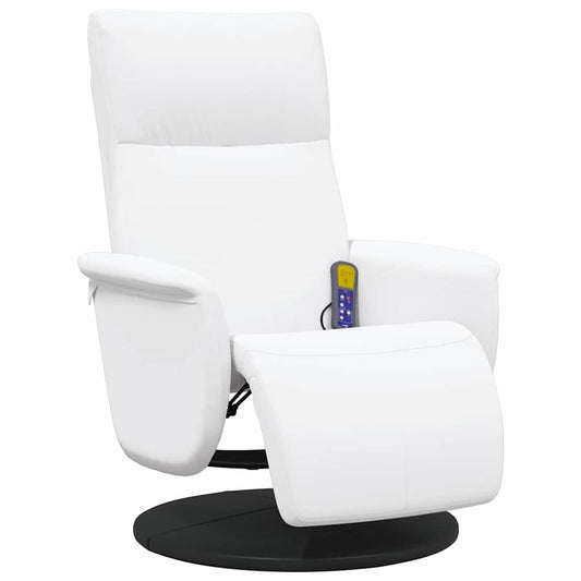 Massage Recliner Chair White 71 x 90 x 105 cm Faux Leather