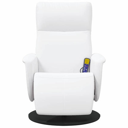 Massage Recliner Chair White 71 x 90 x 105 cm Faux Leather