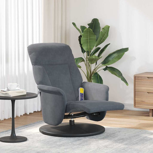 Massage Recliner Chair Dark Grey 91 x 71 x 105 cm Velvet
