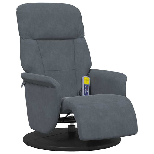 Massage Recliner Chair Dark Grey 91 x 71 x 105 cm Velvet