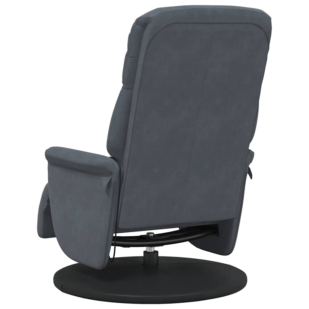Massage Recliner Chair Dark Grey 91 x 71 x 105 cm Velvet