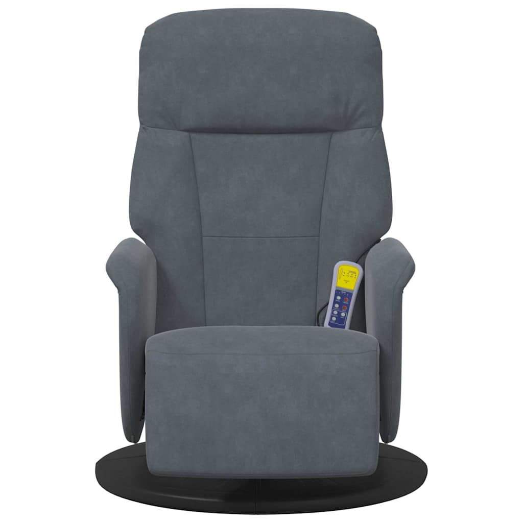 Massage Recliner Chair Dark Grey 91 x 71 x 105 cm Velvet