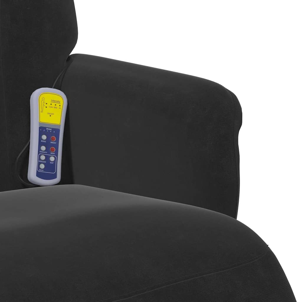 Massage Recliner Chair Black 91 x 71 x 105 cm Velvet