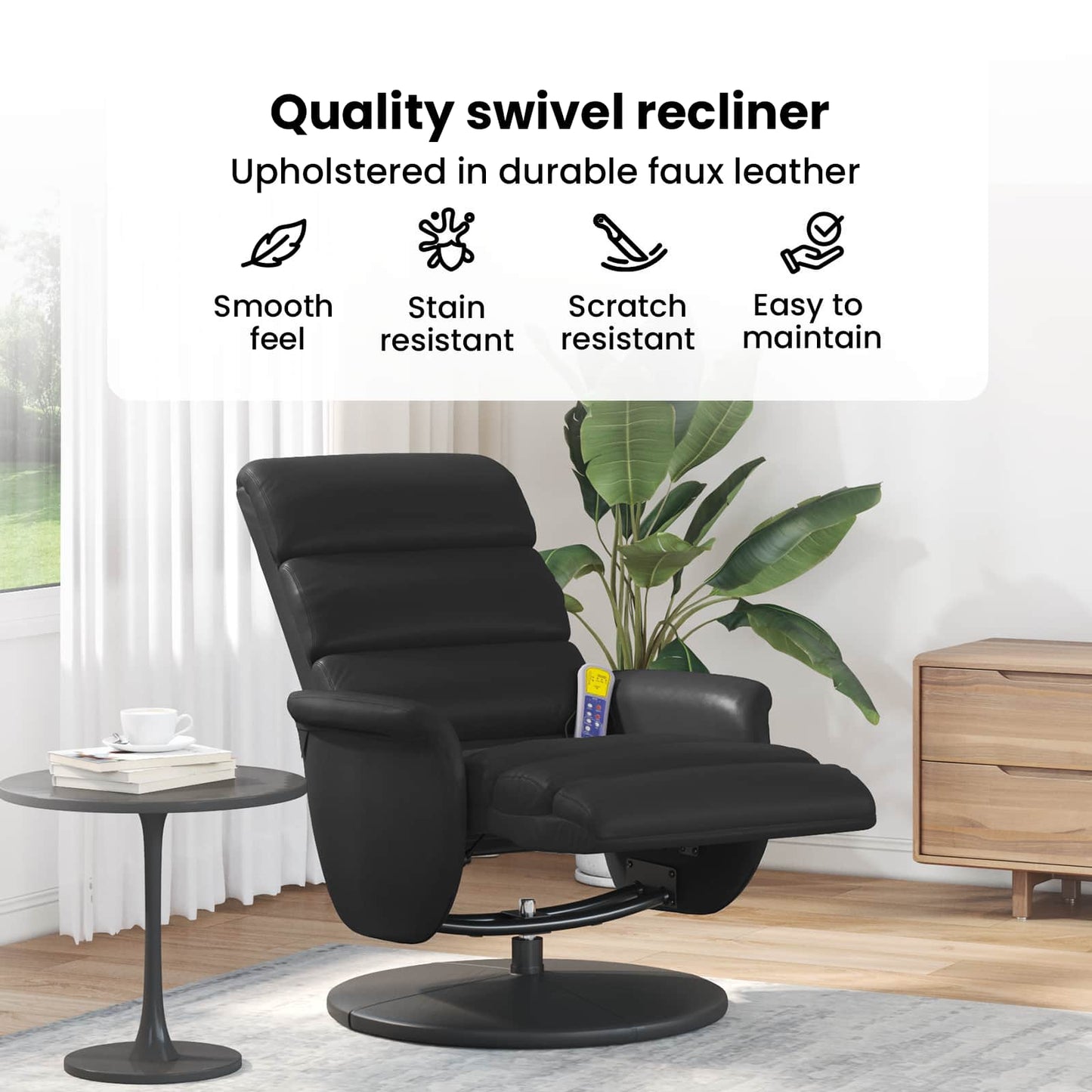 Massage Recliner Chair Black 71 x 98 x 106 cm Faux Leather