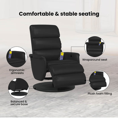 Massage Recliner Chair Black 71 x 98 x 106 cm Faux Leather