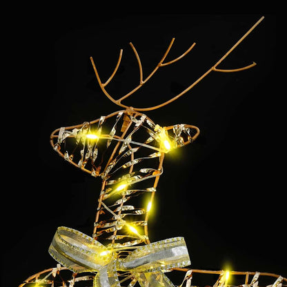 LED Reindeers with 80 LEDs 4 pcs Gold PET