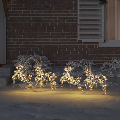 LED Reindeers with 80 LEDs 4 pcs Gold PET
