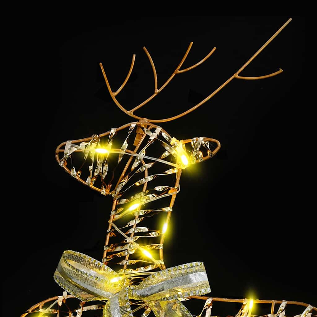 LED Reindeers with 180 LEDs 6 pcs Gold PET