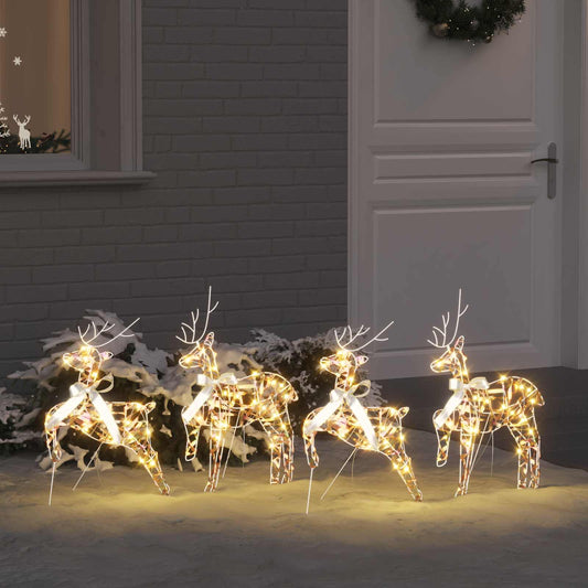 LED Reindeers 4 pcs 80 LEDs Multicoulur 44 x 18 x 65.5 cm PET