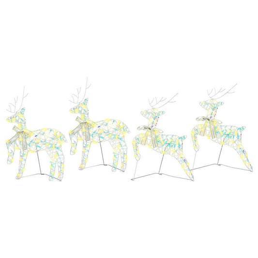 LED Reindeers 4 pcs 80 LEDs Multicoulur 44 x 18 x 65.5 cm PET