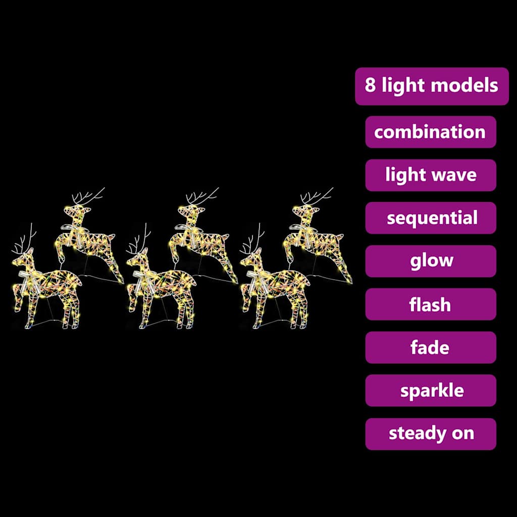 Christmas Reindeer 6 pcs 180 LEDs Warm White