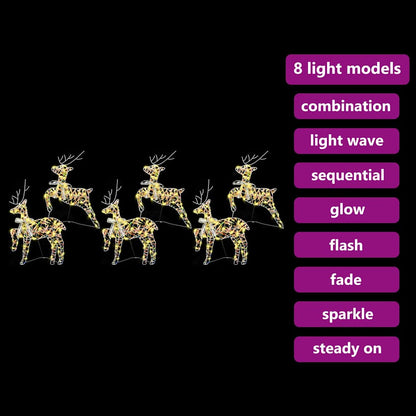 Christmas Reindeer 6 pcs 180 LEDs Warm White