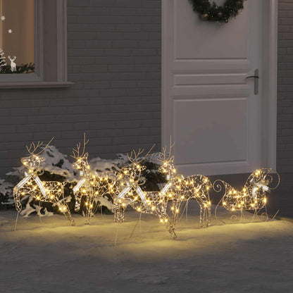 LED Reindeers 5 pcs 40 LEDs Gold 44 x 18 x 65.5 cm PET