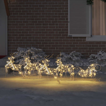 LED Reindeers 5 pcs 40 LEDs Gold 44 x 18 x 65.5 cm PET