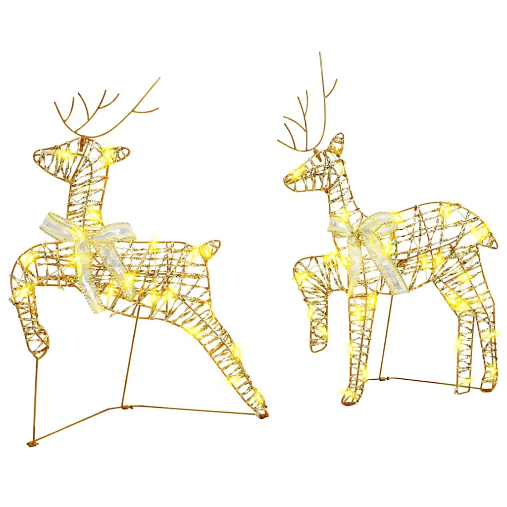 LED Reindeers 5 pcs 40 LEDs Gold 44 x 18 x 65.5 cm PET