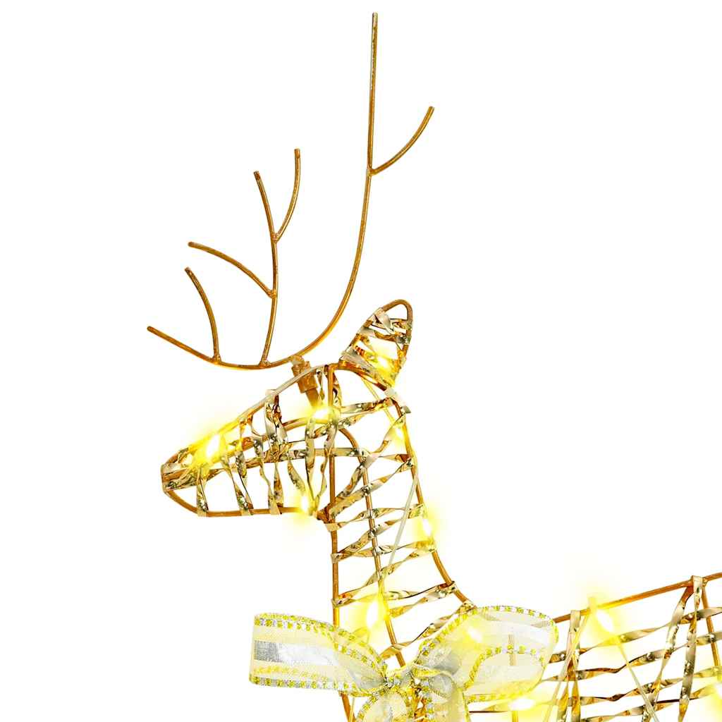 LED Reindeers 7 pcs 40 LEDs Gold 44 x 18 x 65.5 cm PET
