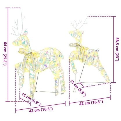 LED Reindeers 5 pcs 40 LEDs Multicoulur 42 x 15 x 64 cm PET