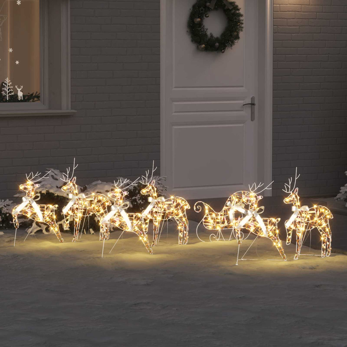 LED Reindeers 7 pcs 40 LEDs Multicoulur 42 x 15 x 64 cm PET