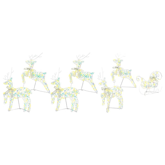 LED Reindeers 7 pcs 40 LEDs Multicoulur 42 x 15 x 64 cm PET