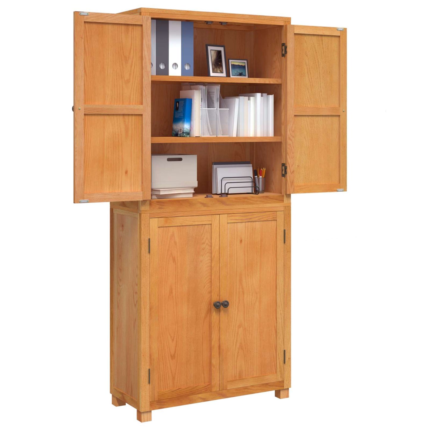 Storage Furniture Set with Shelf 2 pcs Natural 80 x 35 x 185 cm