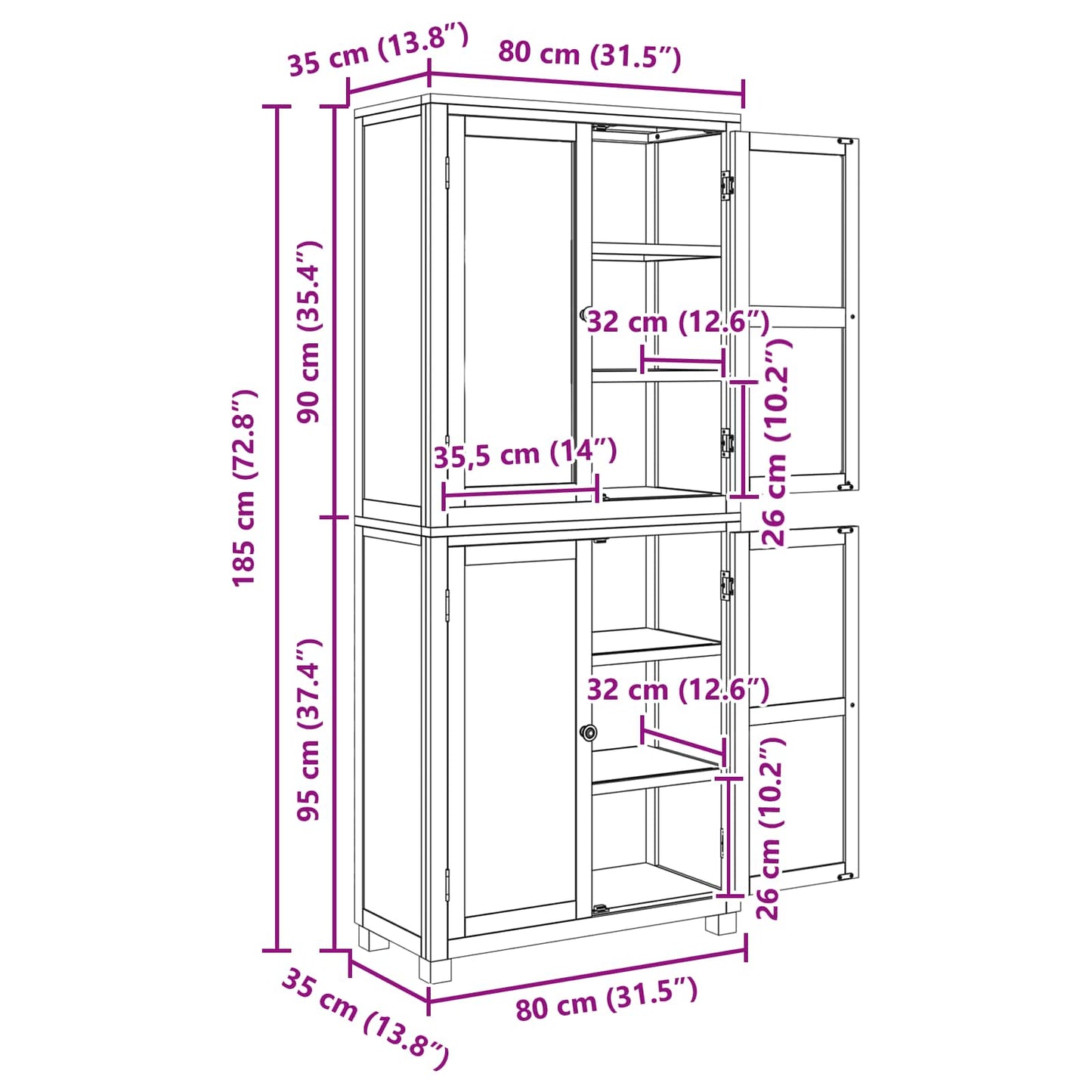 Storage Furniture Set with Storage Brown Engineered wood