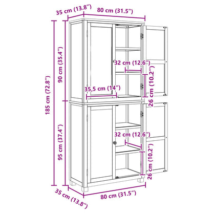 Storage Furniture Set with Storage Brown Engineered wood